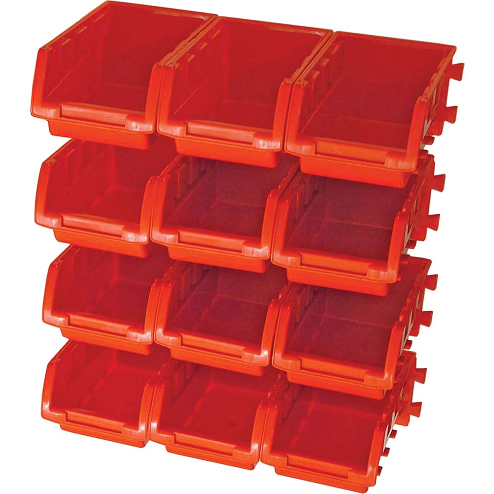 Faithfull 12 Piece Plastic Storage Bin Set