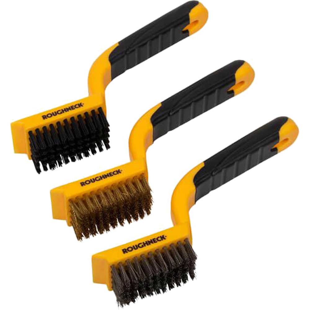 Roughneck 3 Piece Soft Grip Wide Hand Brush Set