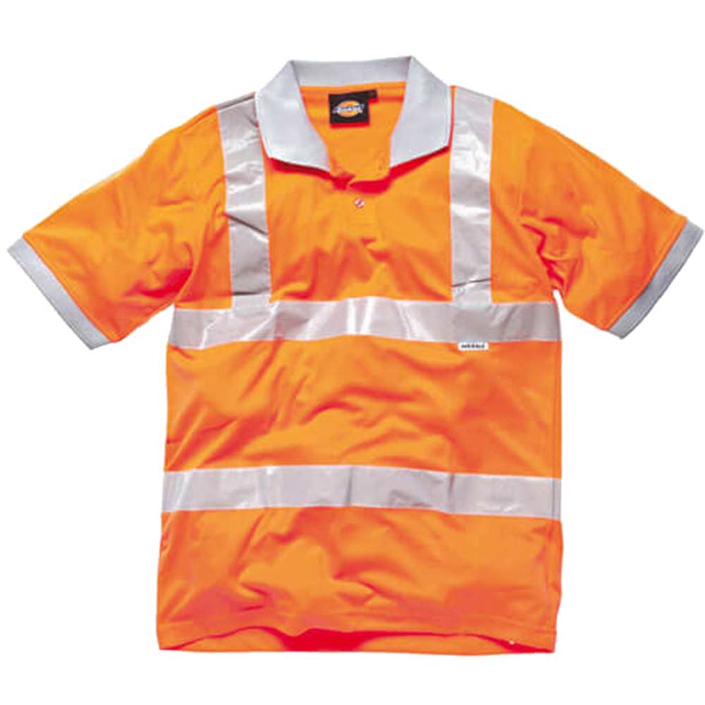 Dickies Mens Hi Vis GO/RT Polo Shirt - Orange, M