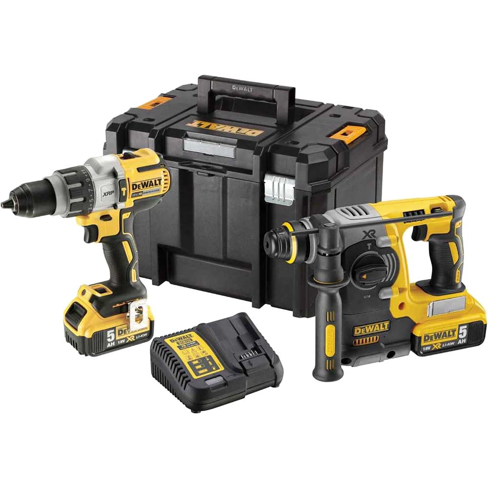 DeWalt DCK229P2T 18v XR Cordless Brushless Combi Drill and SDS Drill Kit