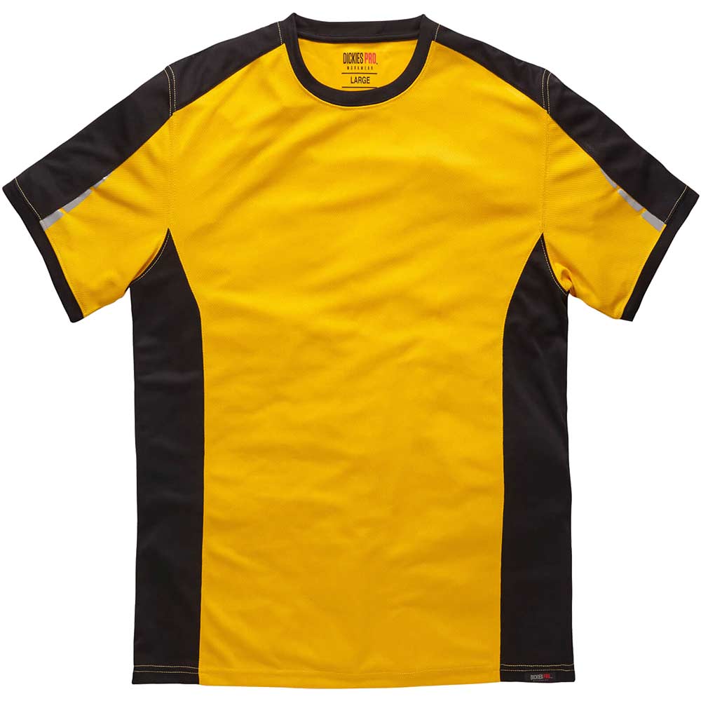 Dickies Mens Pro Performance T Shirt - Yellow / Black, L
