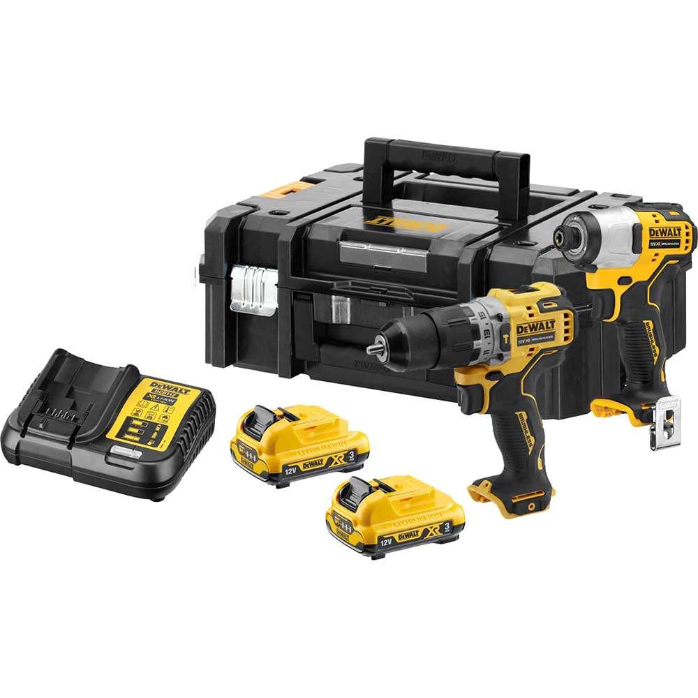DeWalt DCK2111L2T 12v XR Cordless Brushless Combi Drill and Impact Driver Kit