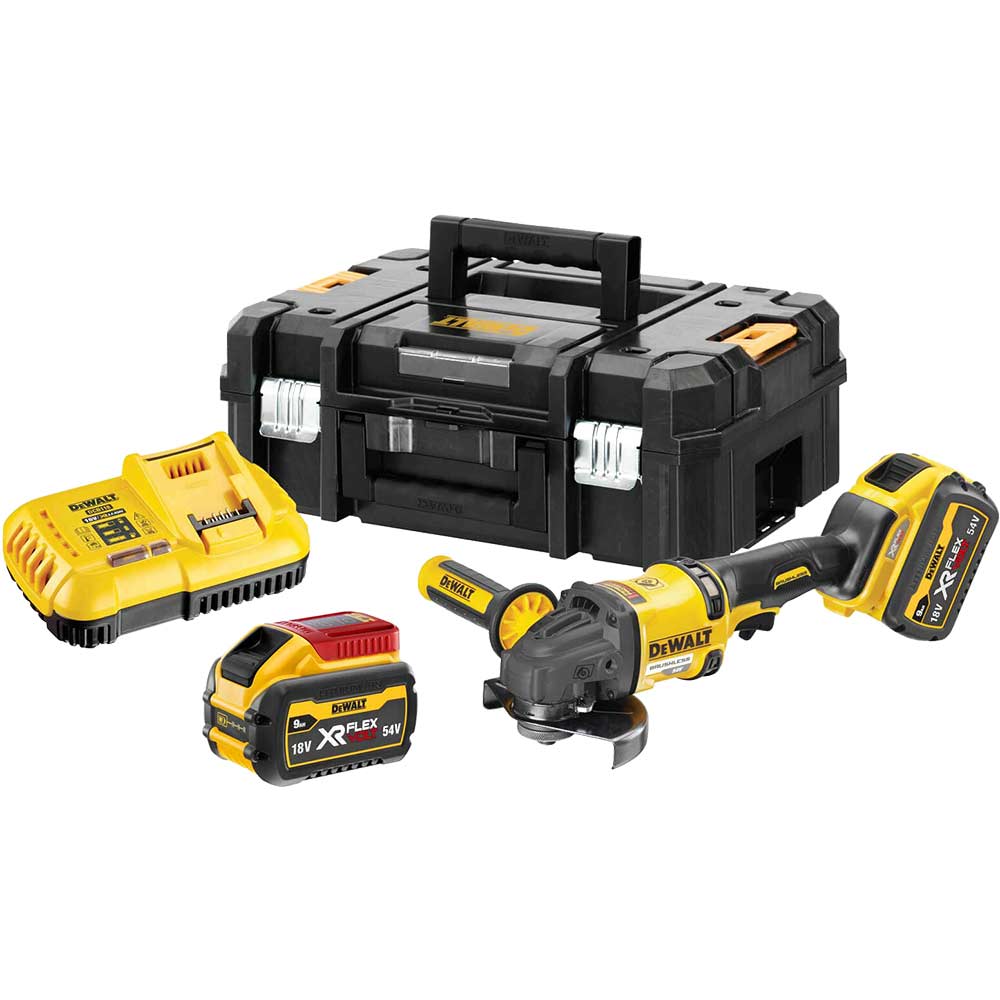 DeWalt DCG418 54v XR Cordless Brushless FLEXVOLT High Power Angle Grinder 125mm