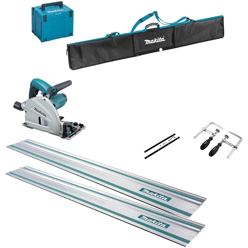 Makita SP6000K6 Plunge Cut Circular Saw and Guide Rail Accessory 6 Piece Kit