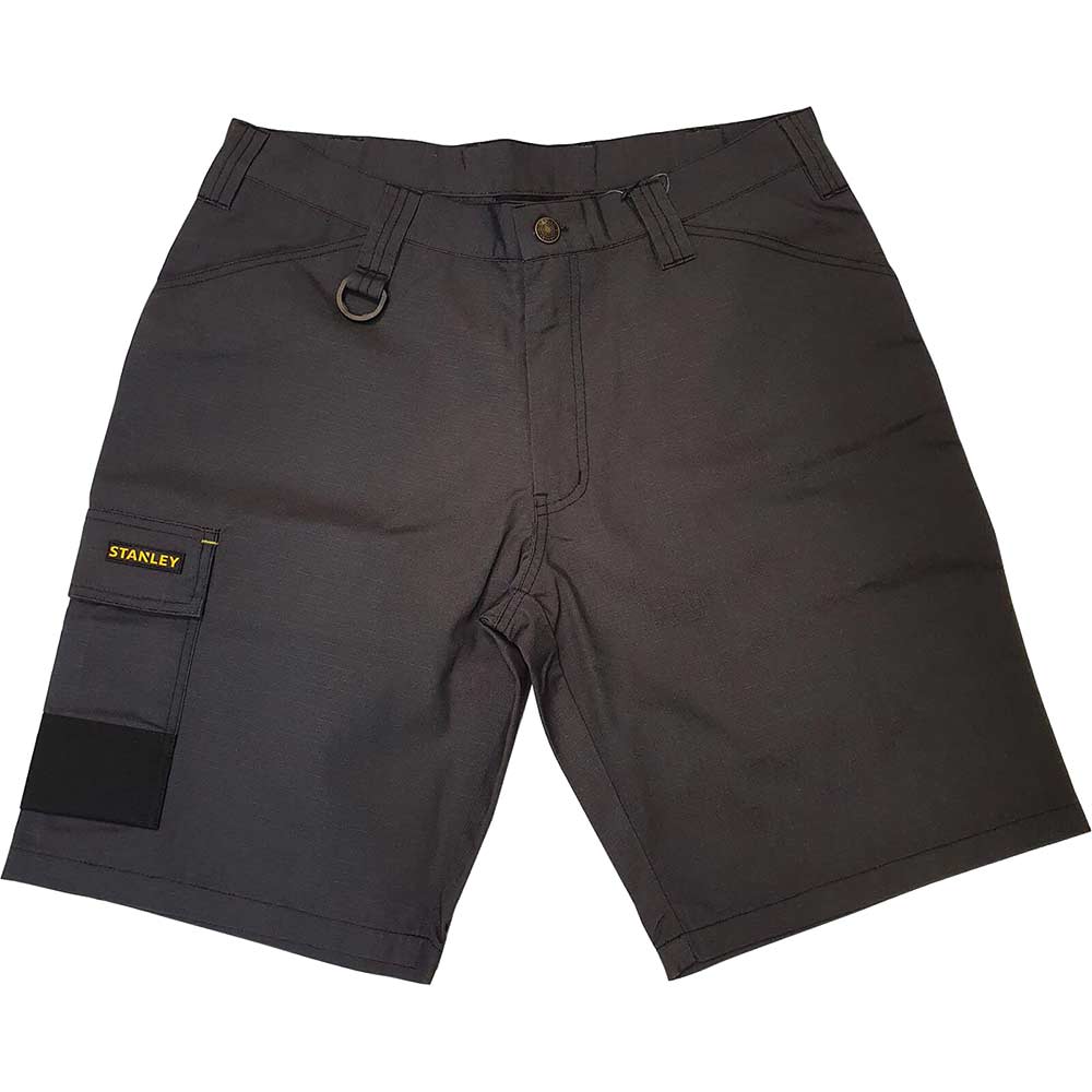 Stanley Mens Tucson Rip Stop Cargo Work Shorts - Grey / Black, 36"