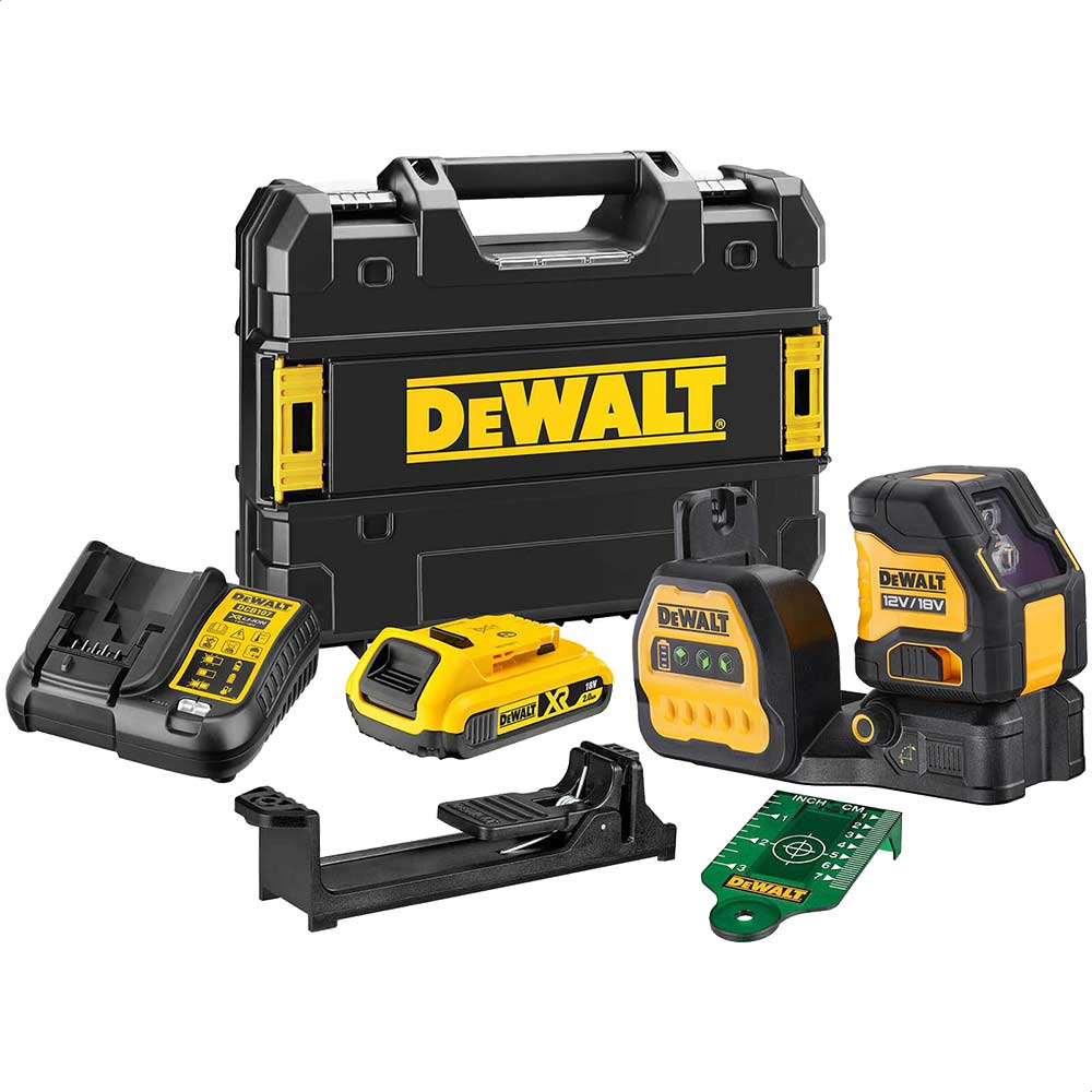 DeWalt DCE088 18v Cordless Self Levelling Cross Line Green Beam Laser