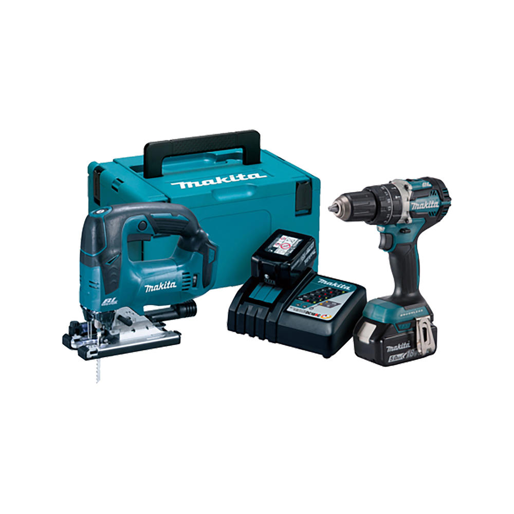 Makita DLX2202TJ1 18v LXT Cordless Brushless Combi Drill and Jigsaw Kit