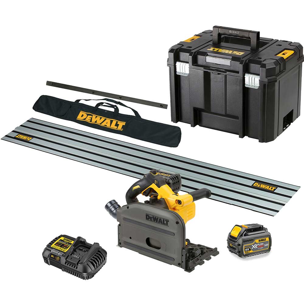 DeWalt DCS520 54v XR Cordless FlexVolt Plunge Saw and Guide Rail Kit