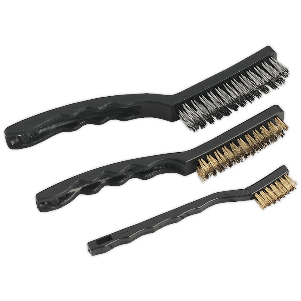 Sealey 3 Piece Auto Engineers Wire Hand Brush Set