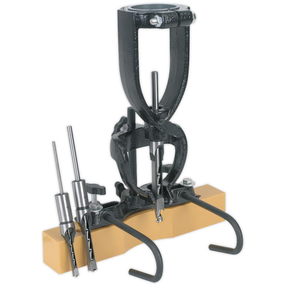 Sealey MA10 Wood Mortising Attachment and Chisel Set for Pillar Drills