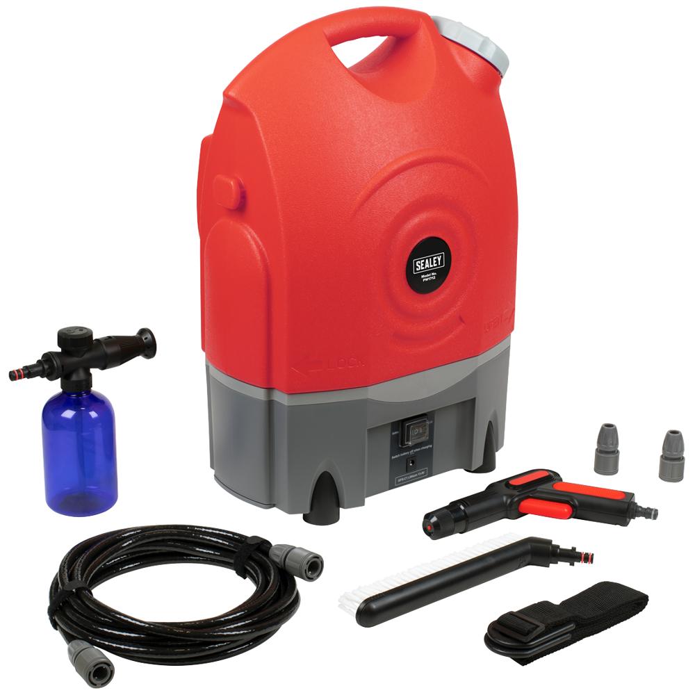 Sealey PW1712 12v or Rechargeable Cordless Pressure Washer 8.5 Bar