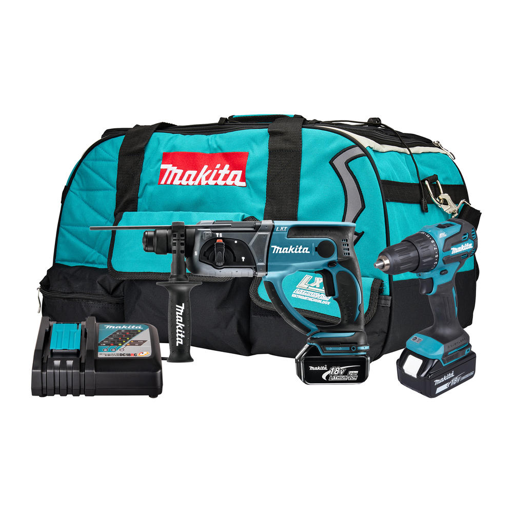 Makita DLX2563T 18v LXT Cordless Combi Drill and SDS Hammer Drill Kit
