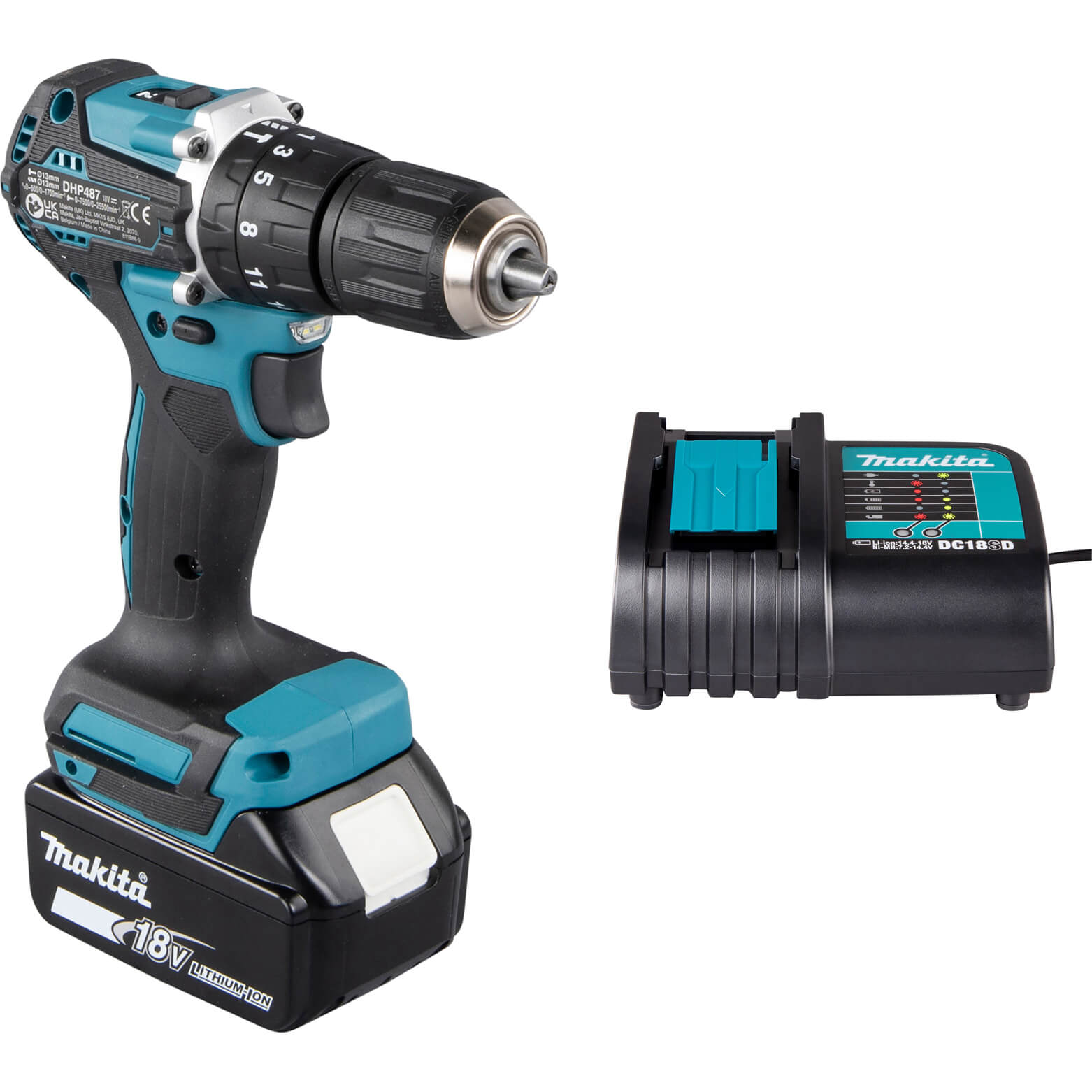 Makita DHP487 18v LXT Cordless Brushless Combi Drill