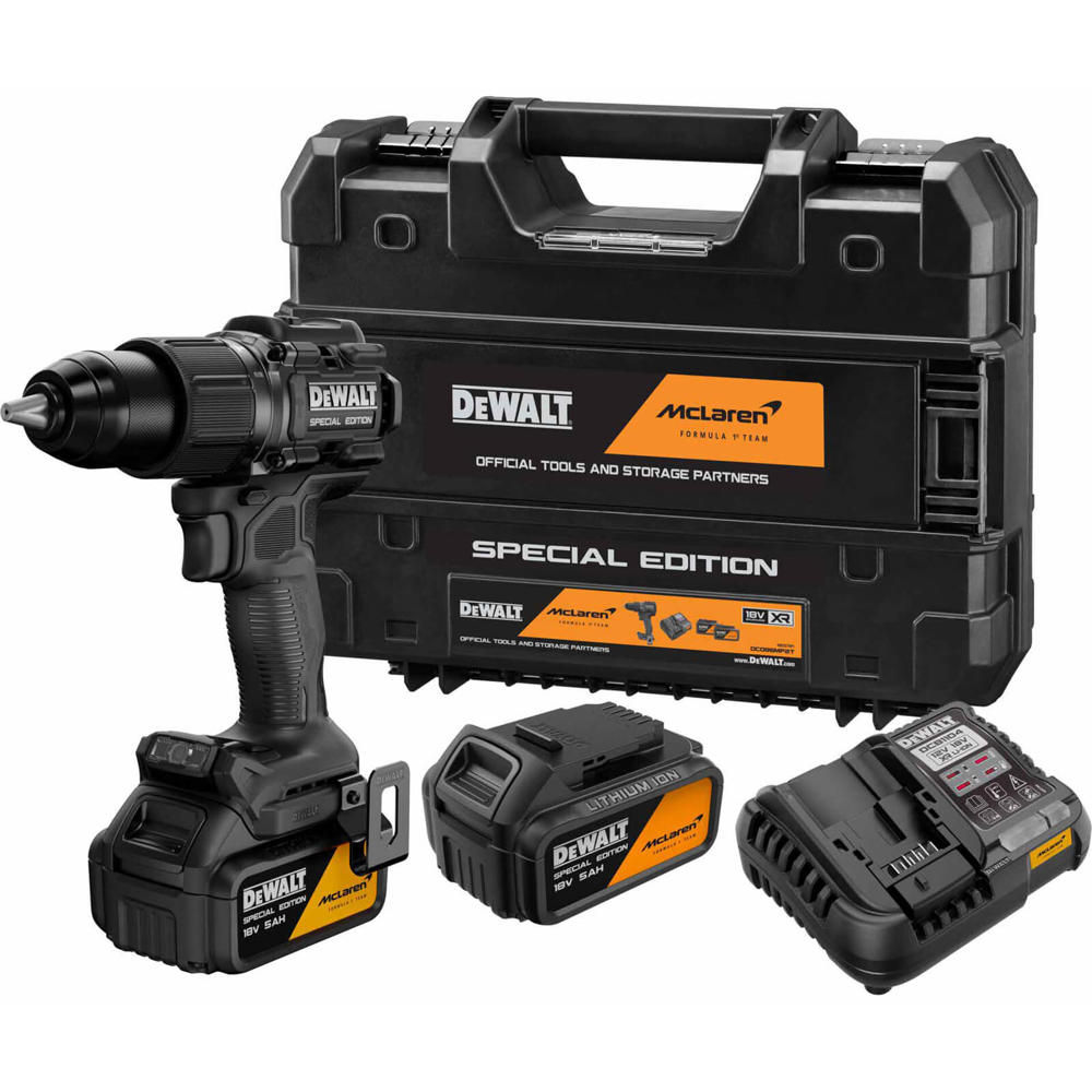 DeWalt DCD86MP2T McLaren F1 18v XR Cordless Brushless Combi Drill