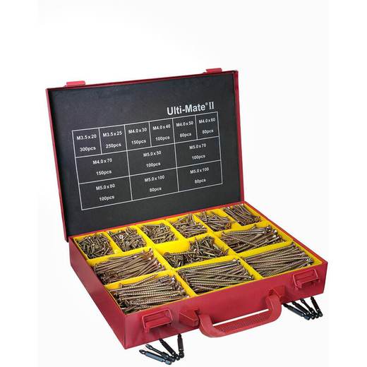 Ulti-Mate Stick-Fit Zinc & Yellow Plated Screw Metal Case