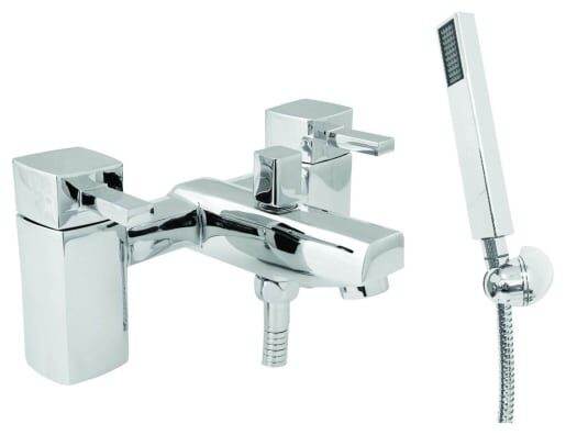 Wickes Cube Bath Shower Mixer Tap - Chrome