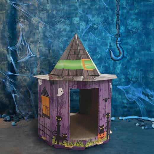Witch House Cat Scratcher - Purple