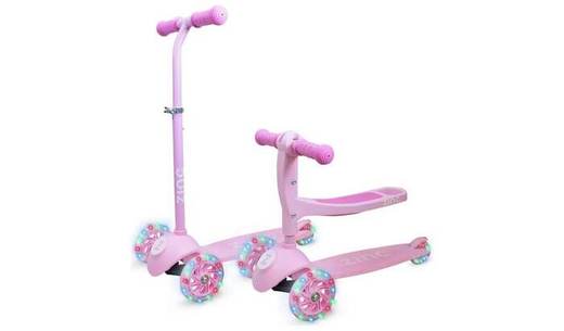 Zinc My First 3-in-1 Kids Light Up 3 Wheel Scooter - Pink